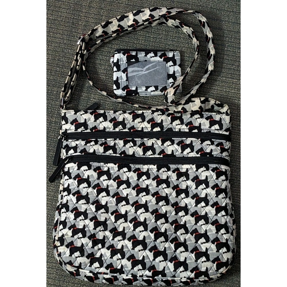 *Vera Bradley Retired Crossbody Hipster Scottie Dogs Purse & ID Coin Wallet READ
